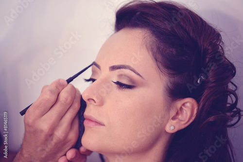 Beautiful bride with wedding makeup