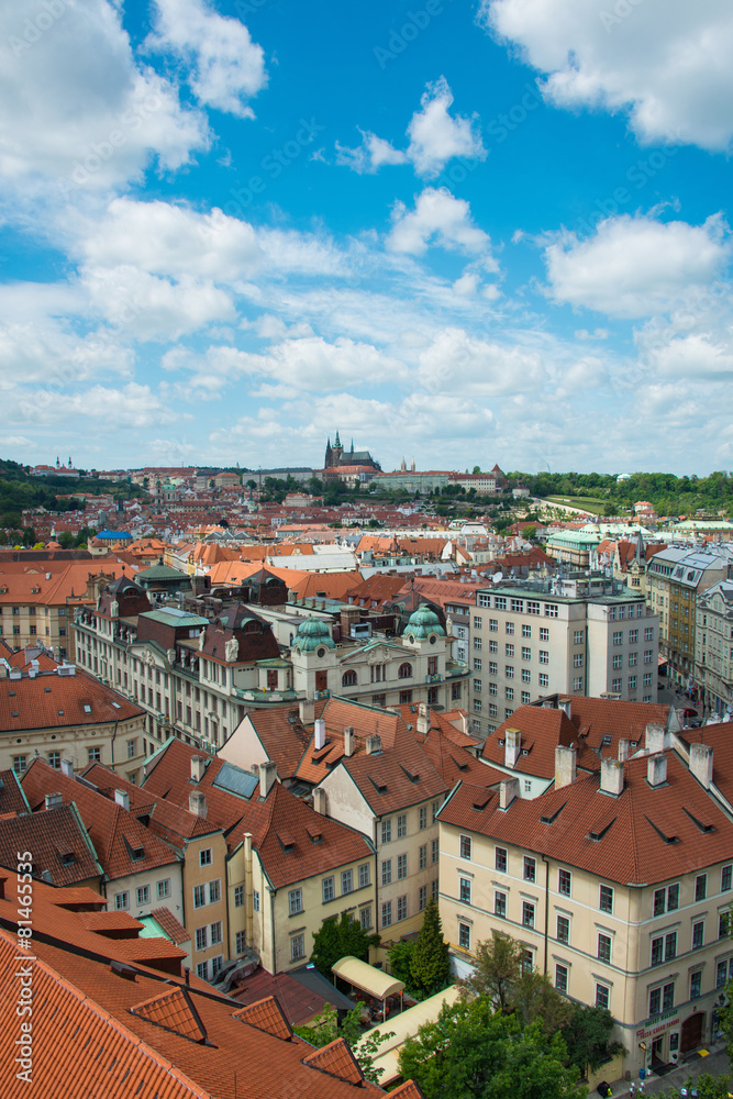 View of Prague on bright summer day View of Prague on bright summer day