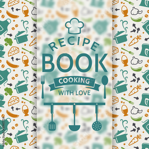Recipe book. Vector card.