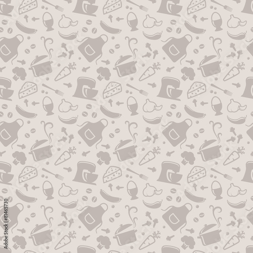 Kitchen seamless pattern. Vector background.