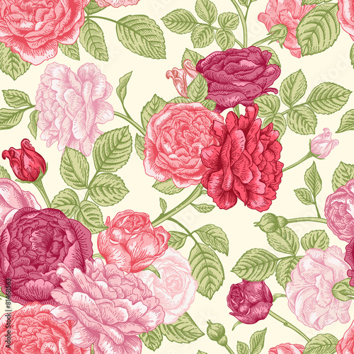 Seamless pattern wit roses