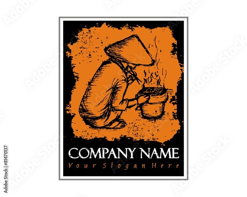 person old traditional brazier cook logo image vector