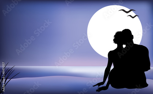Couple Silhouette at Beach During Sunset