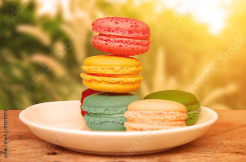 Colorful Macarons with outdoor style