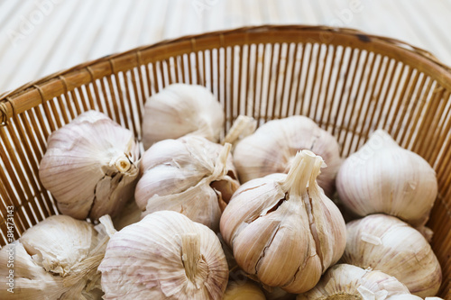 fresh garlic in basket