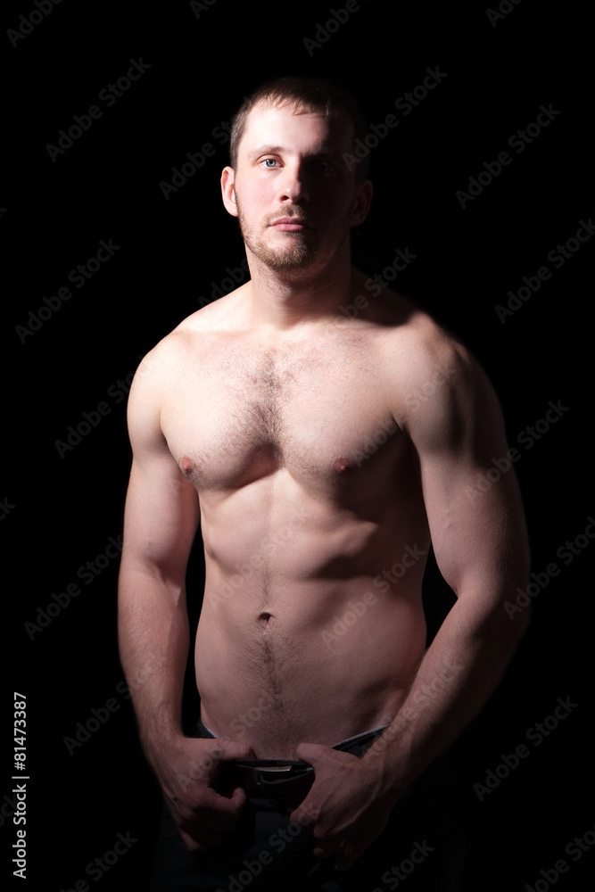 Portrait of shirtless handsome man