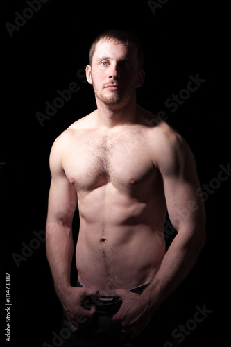 Portrait of shirtless handsome man