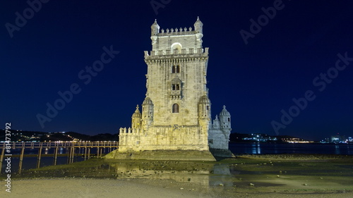 Lisbon, Portugal. Belem Tower (Torre de Belem) is a fortified photo