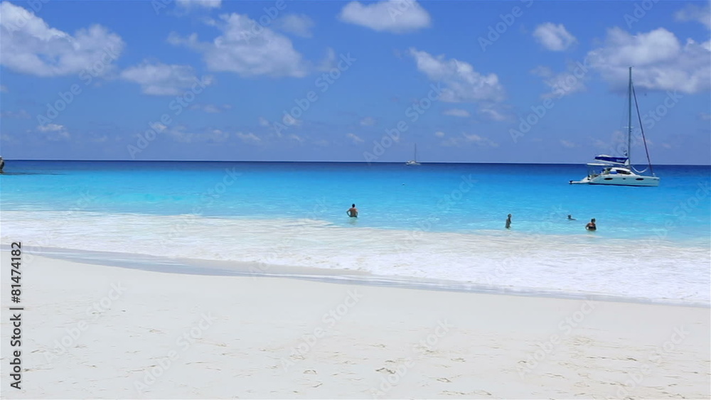 Panorama beautiful Beach Anse Georgette Panorama beautiful Beach Anse Georgette