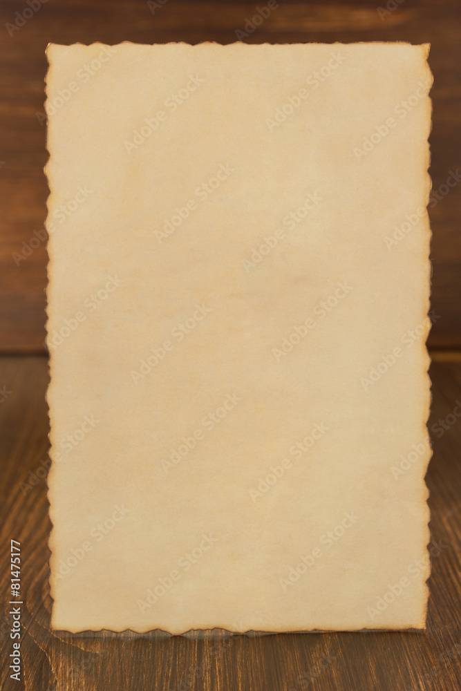 paper vintage parchment on wood