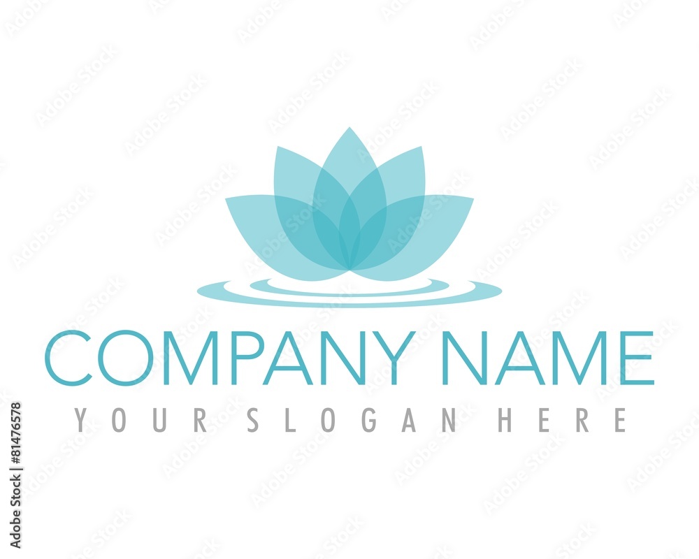flower lotus blue ornament logo image vector flower lotus blue ornament logo image vector