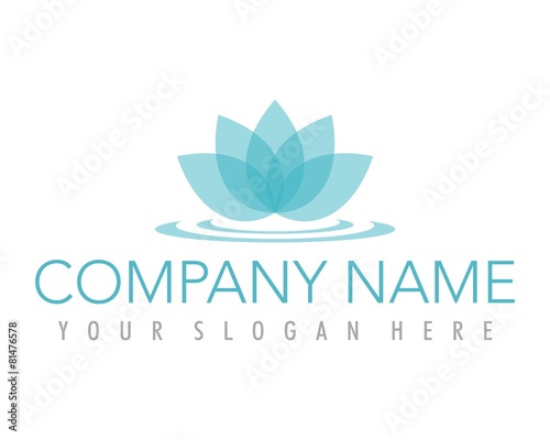 flower lotus blue ornament logo image vector