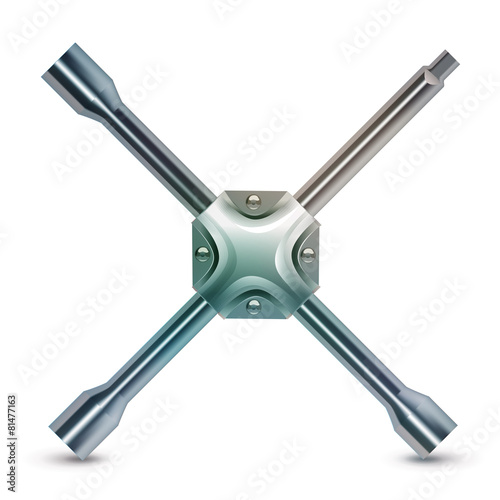 Wheel brace, realistic vector