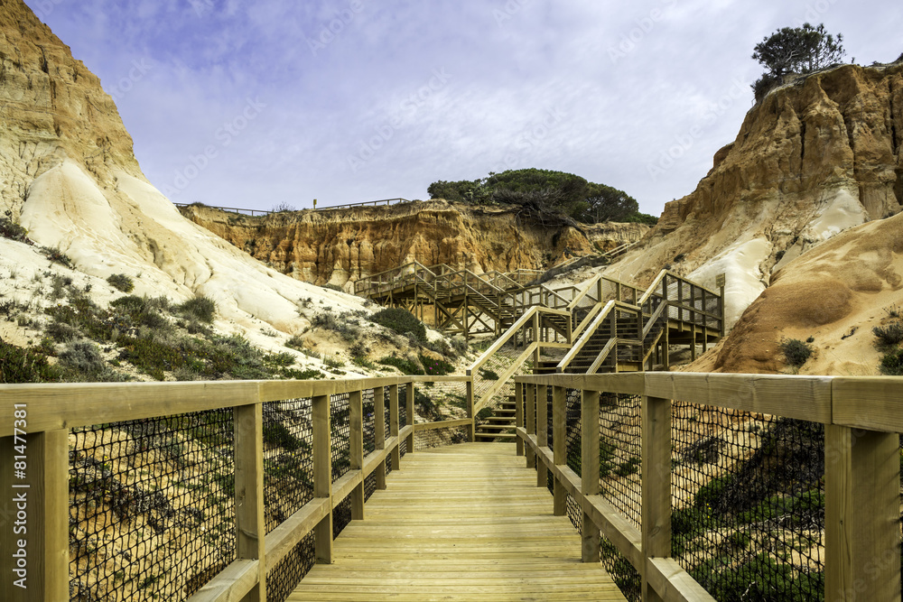 Algarve Falesia beach footpatch cliff acess