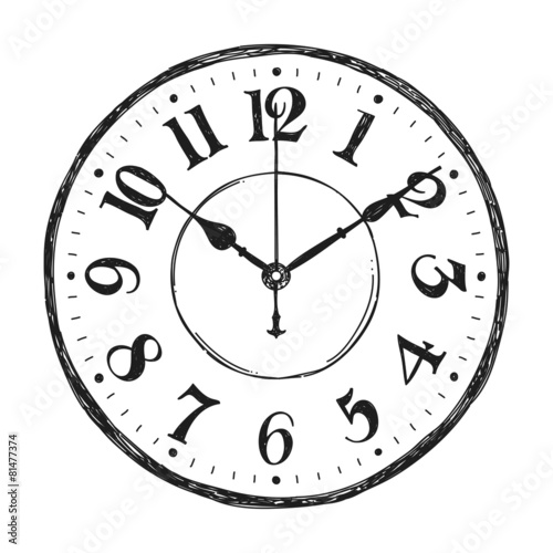 Hand drawn watch clock made in vector