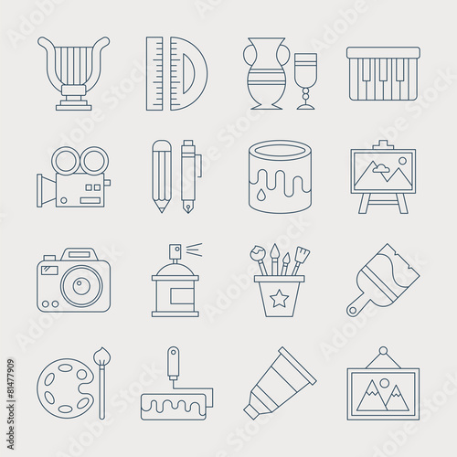 art line icon set