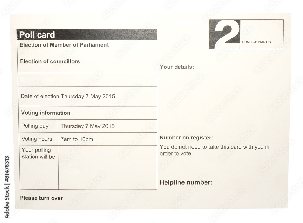 Obraz premium Election Poll Card