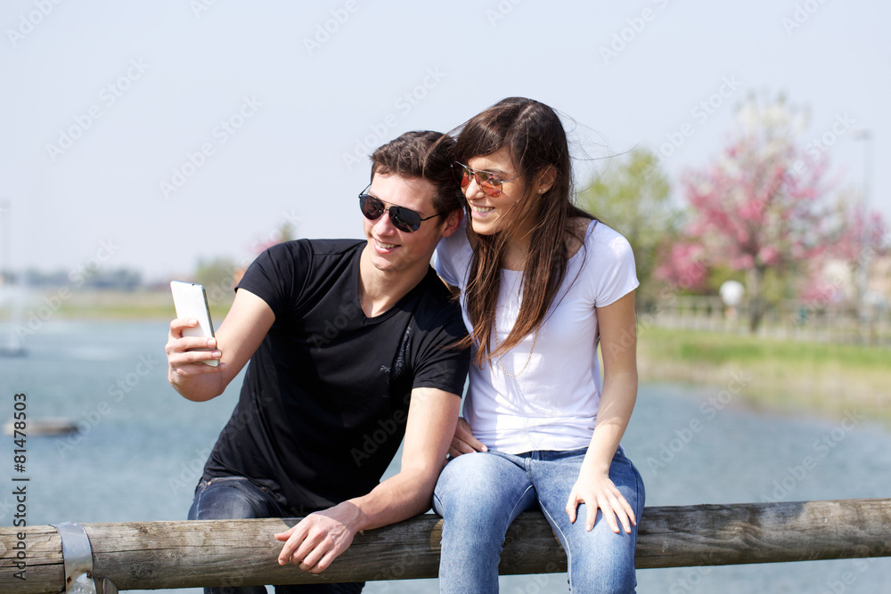 Couple Having Fun with Smartphone Photography