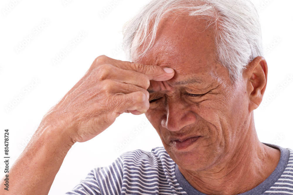 sick old man suffering from headache, migraine sick old man suffering from headache, migraine