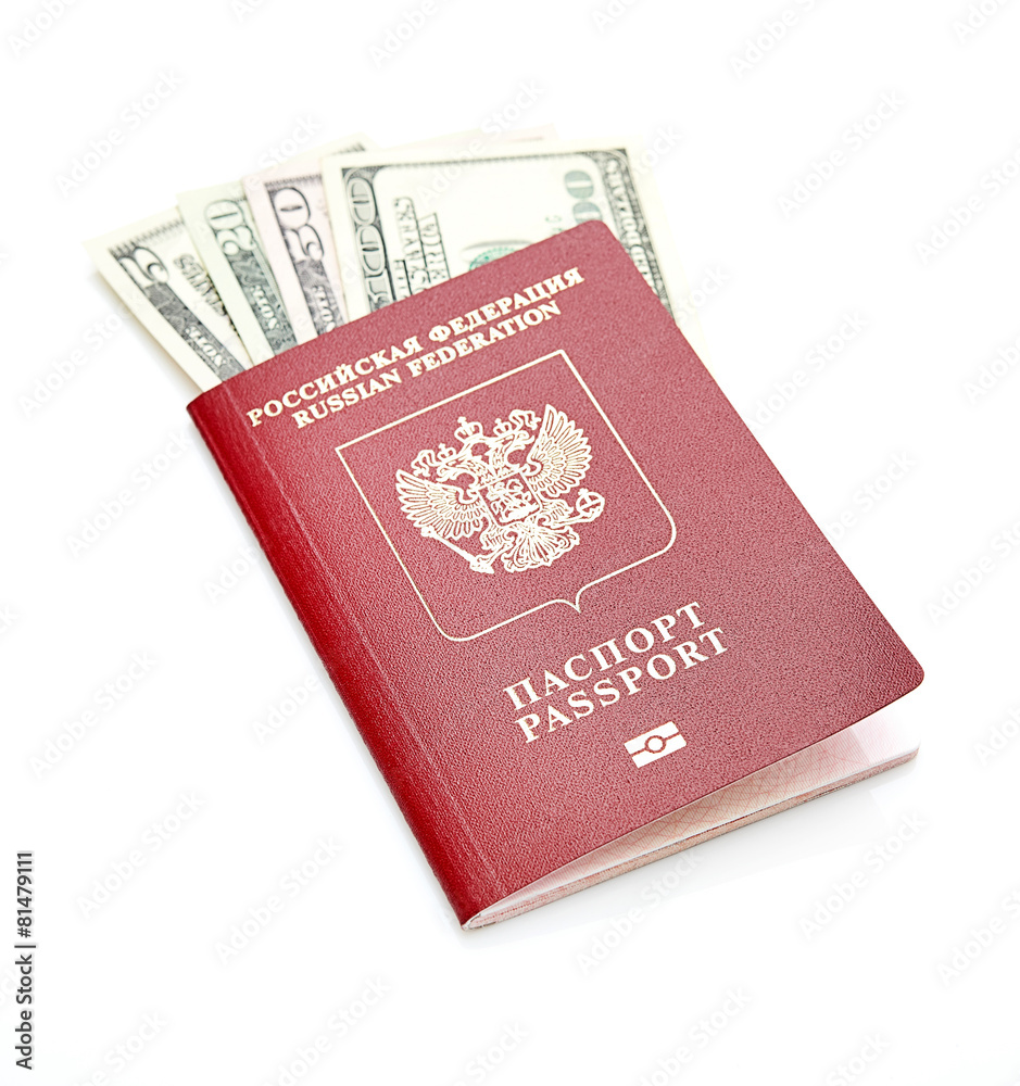 Russian passport with American dollars Russian passport with American dollars