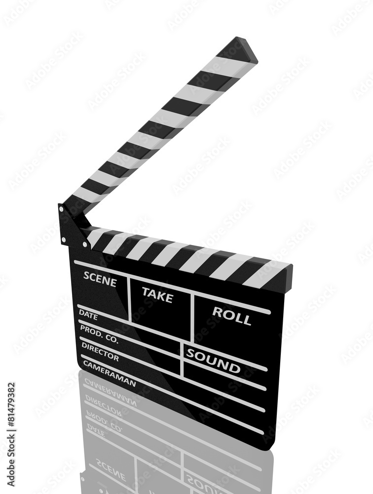 Fototapeta premium Clapper board on white background
