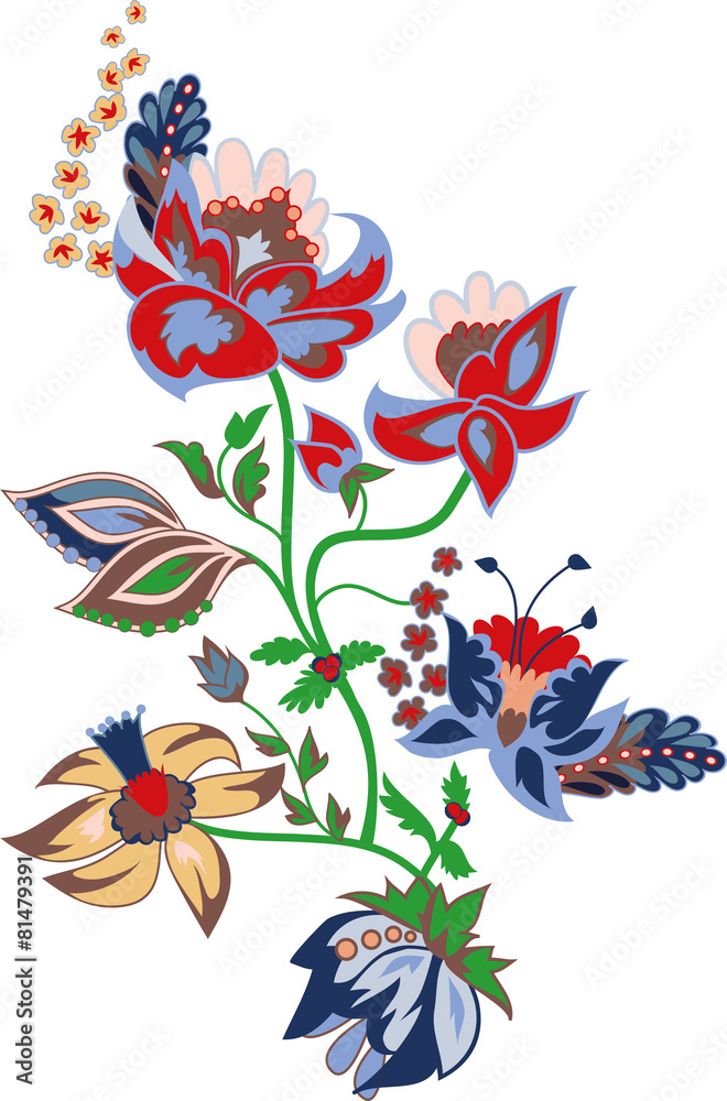Traditional flower illustration
