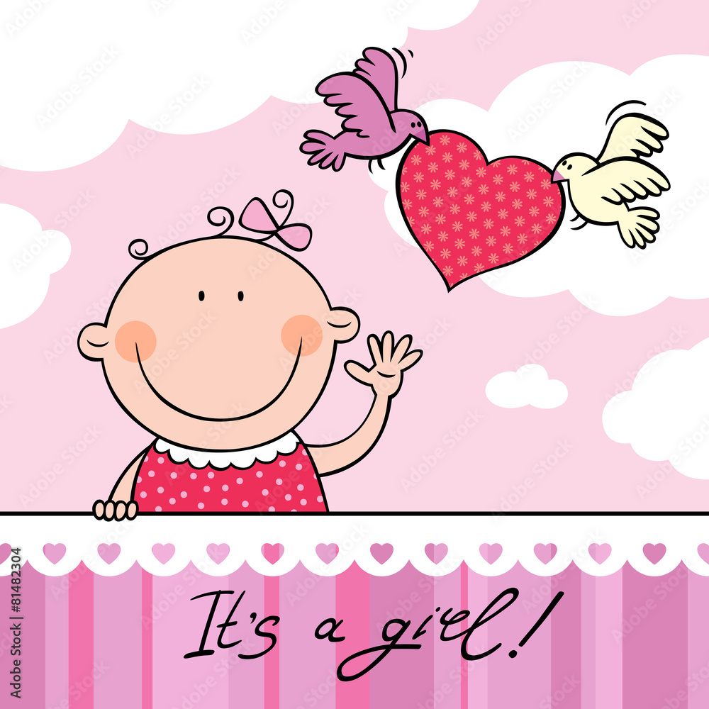 Baby girl greeting card Baby girl greeting card