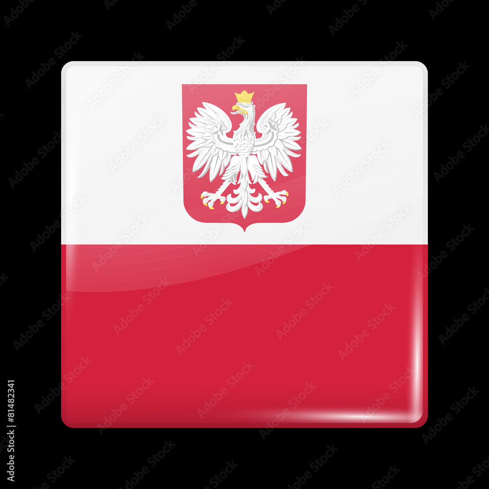 Obraz premium Flag of Poland. Glossy Icons