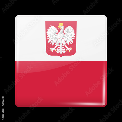 Flag of Poland. Glossy Icons