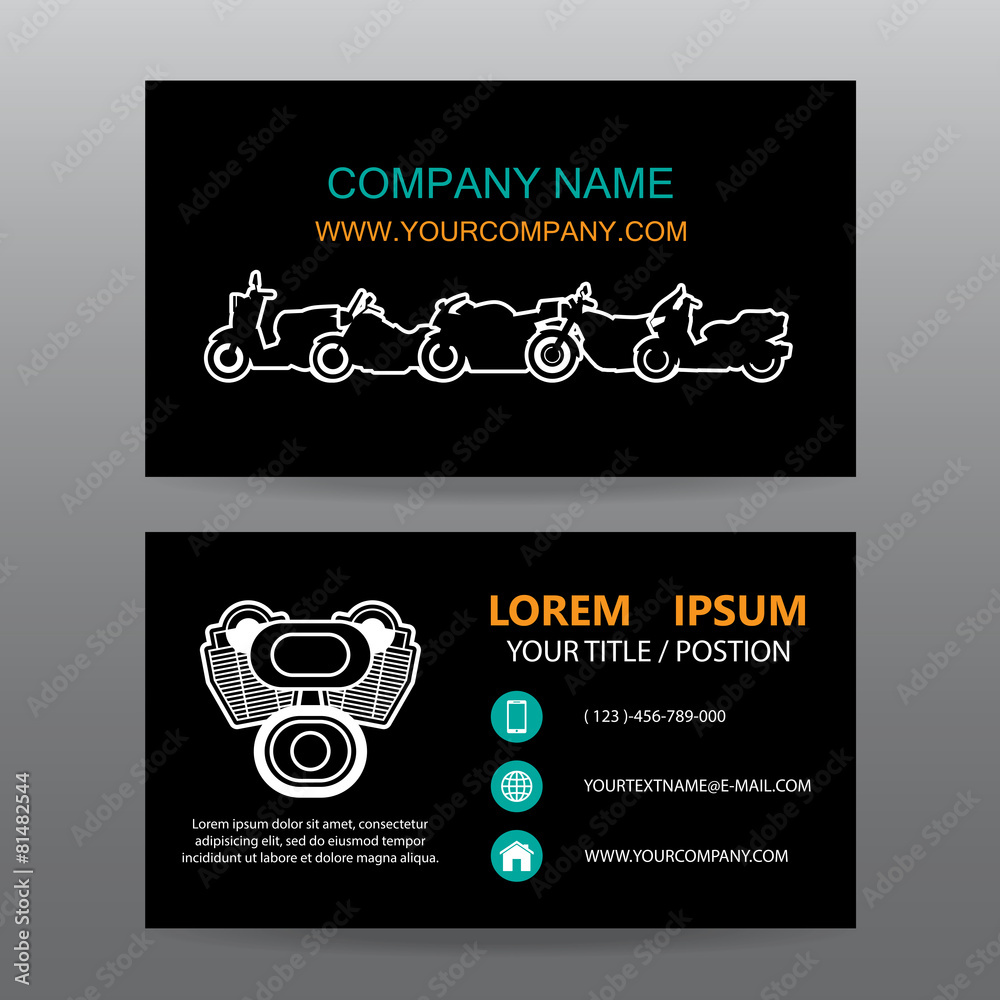 Naklejka premium Business card vector background,Motorcycle showrooms
