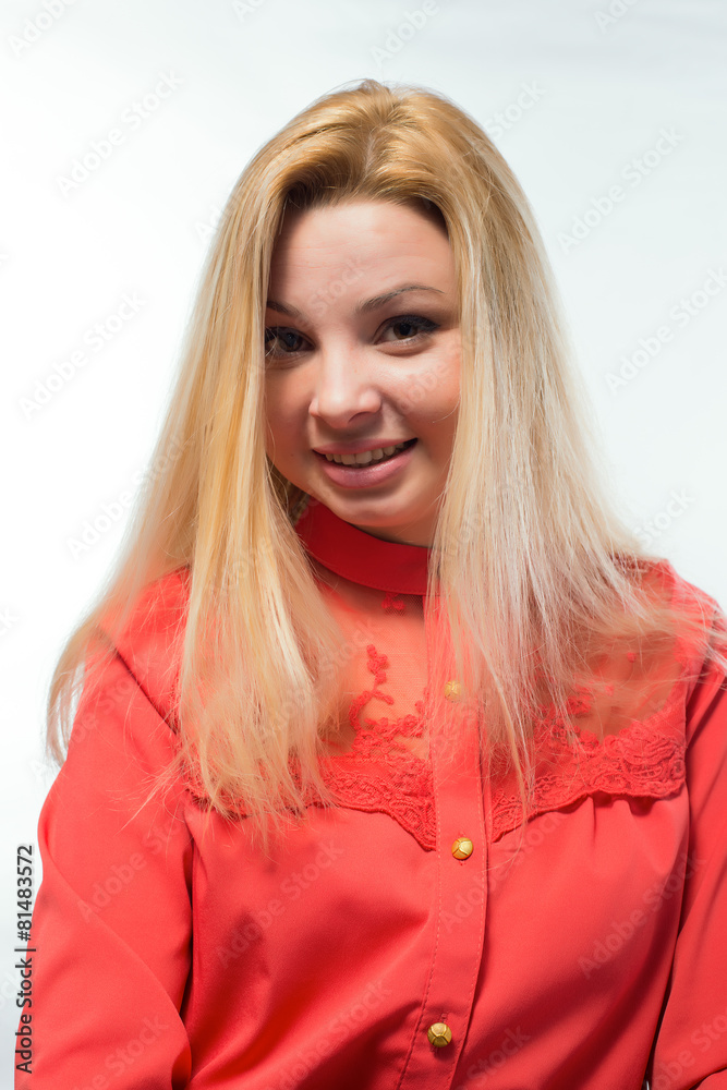 Naklejka premium Beautiful girl with a flowing hair