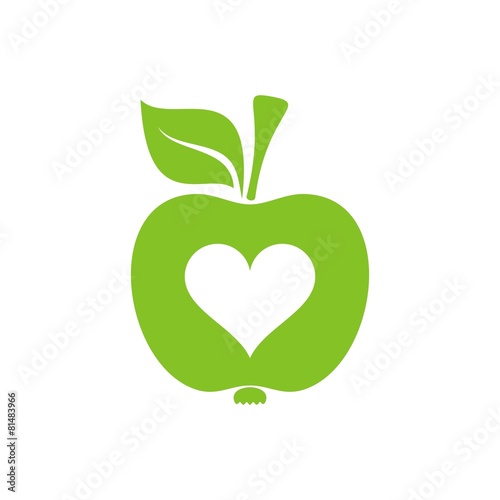 Apple symbol of healthy heart