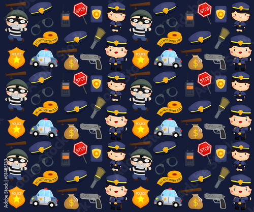 Police and robber background