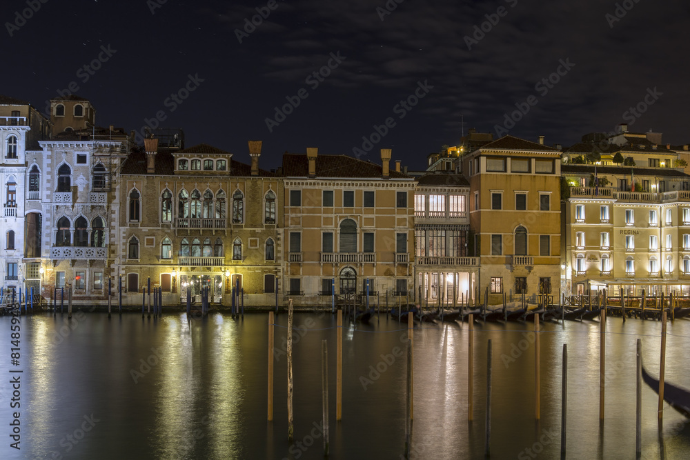 Grand canal by night HDR - Venice Italy