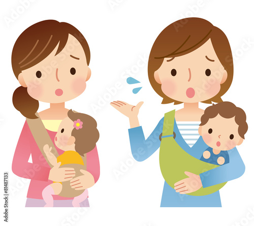 子育ての悩みを相談する主婦　ママ友
