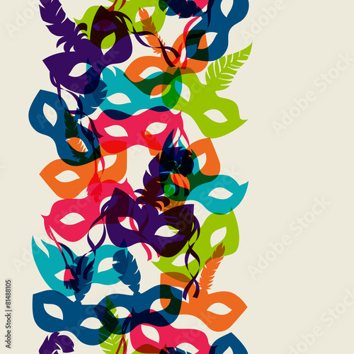 Celebration festive seamless pattern with carnival masks