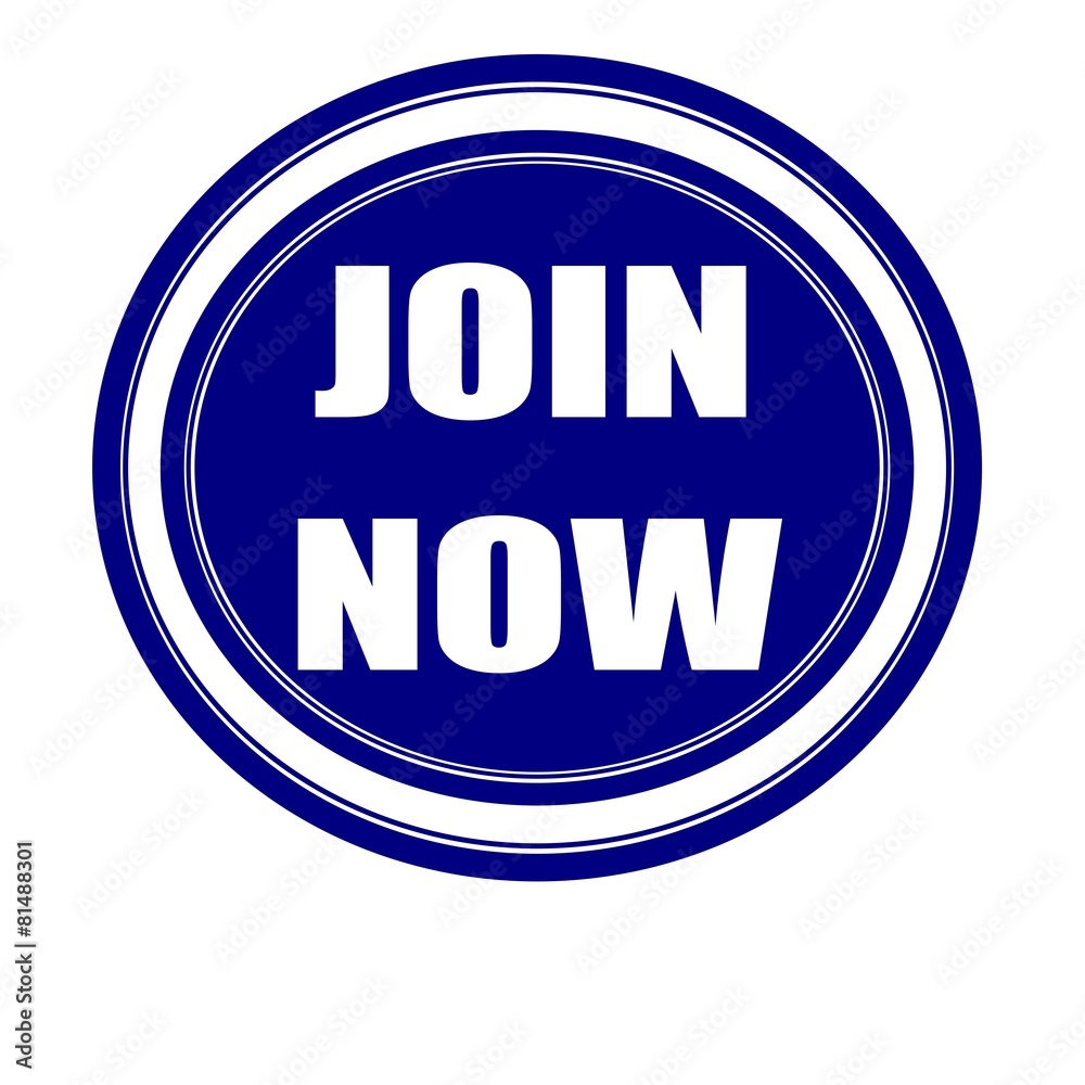 Join now white stamp text on blueblack Join now white stamp text on blueblack