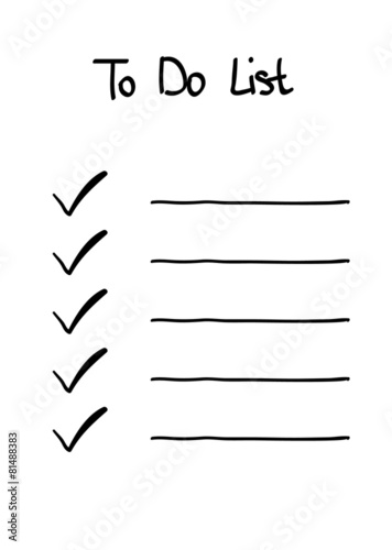 Hand-drawn doodle to do checklist