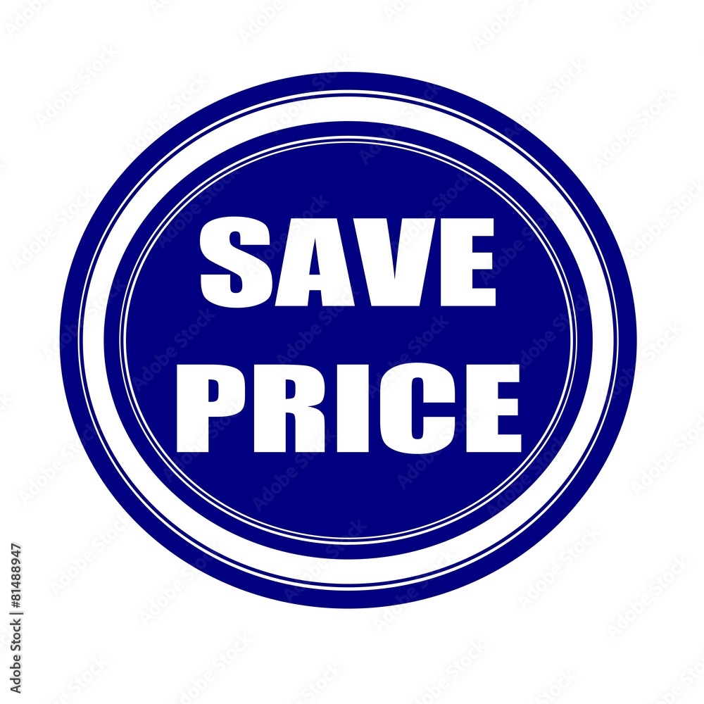 Save price white stamp text on blueblack Save price white stamp text on blueblack