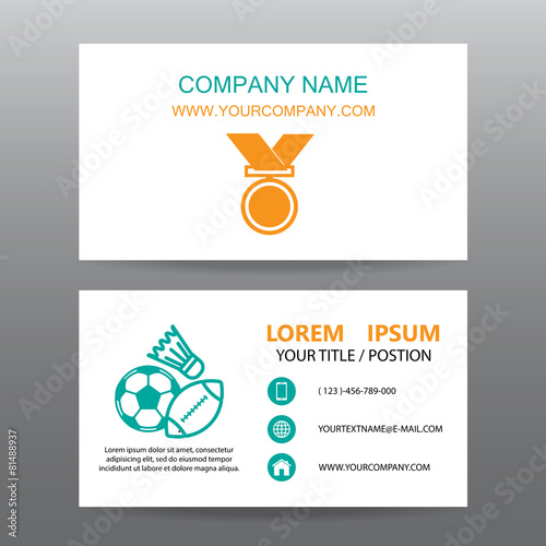 Business card vector background, trainer gym