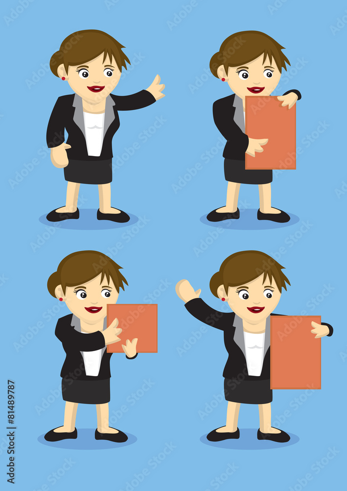 Happy Businesswoman Vector Cartoon Illustration Happy Businesswoman Vector Cartoon Illustration