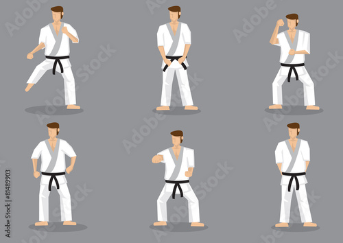 Basic Karate Moves Vector Icon Set