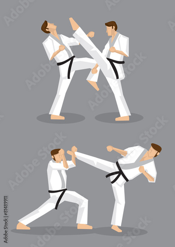 Karate Kick Vector Illustration
