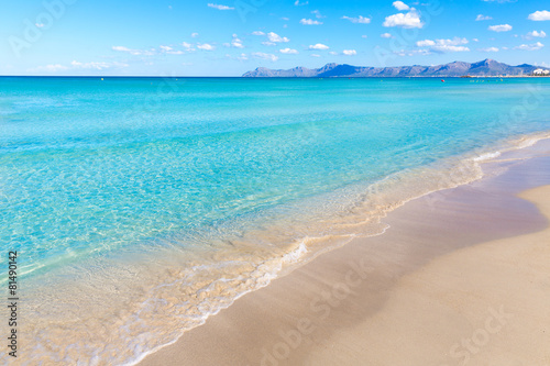 Fototapeta Naklejka Na Ścianę i Meble -  Mallorca Can Picafort beach in alcudia bay Majorca