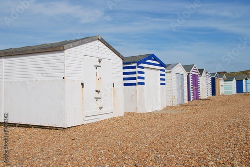 British beach huts at Glyne Gap near Hastings © newsfocus1