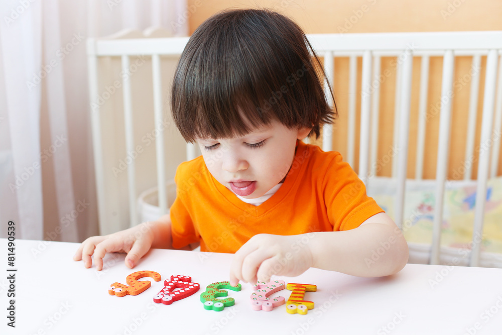 Lovely 2 years child learns to count Lovely 2 years child learns to count