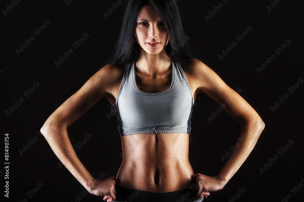 Fototapeta premium closeup portrait of sporty woman