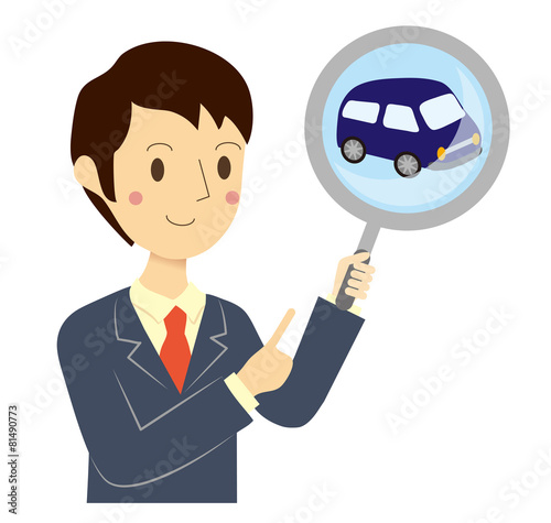 ビジネスマン　自動車査定