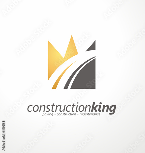 Road construction creative symbol layout