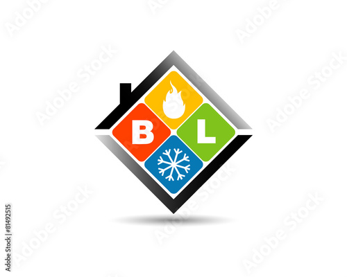 initial letter B L as HVAC logo